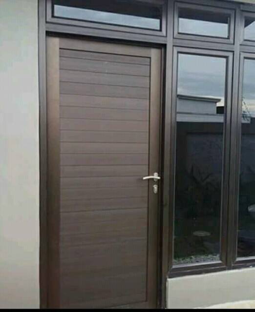  Pintu aluminium  rumah warna coklat globaltukang com